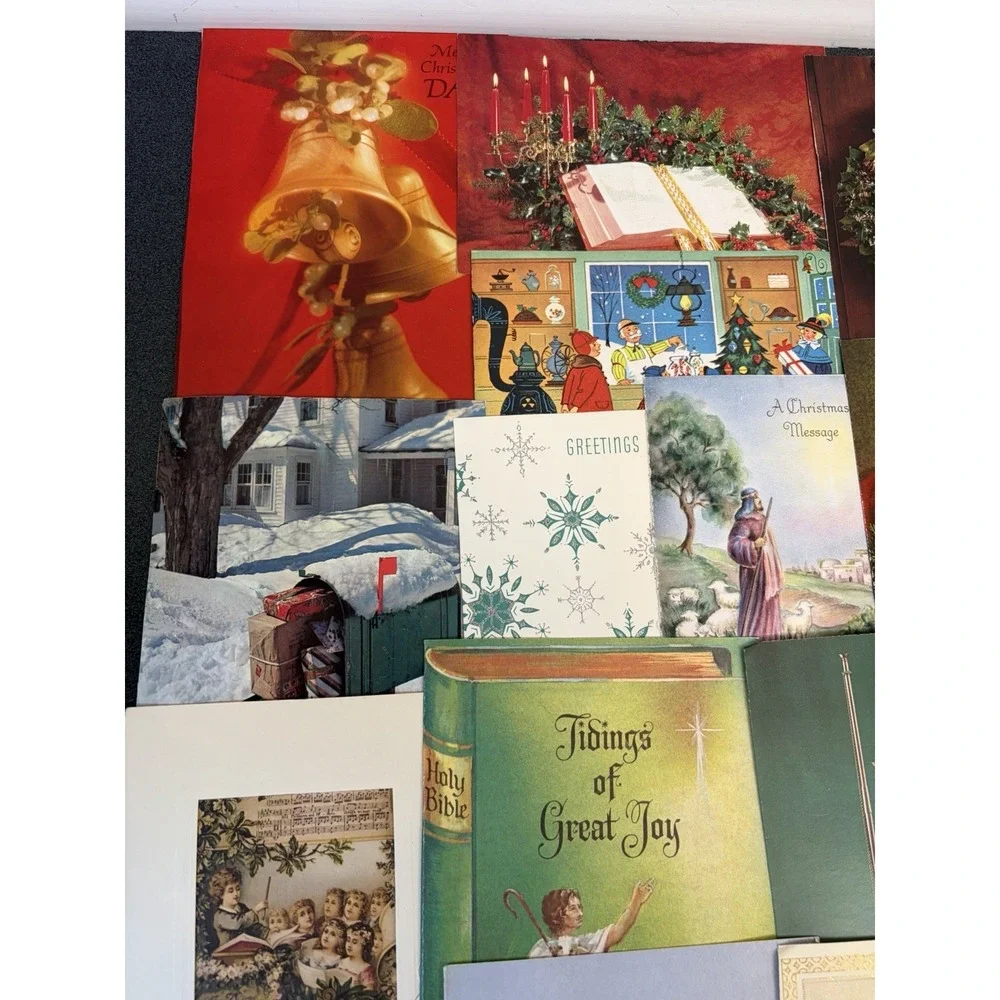 Vintage Christmas Cards Fronts ONLY Traditional Scrapbooking Decoupage Lot 50+